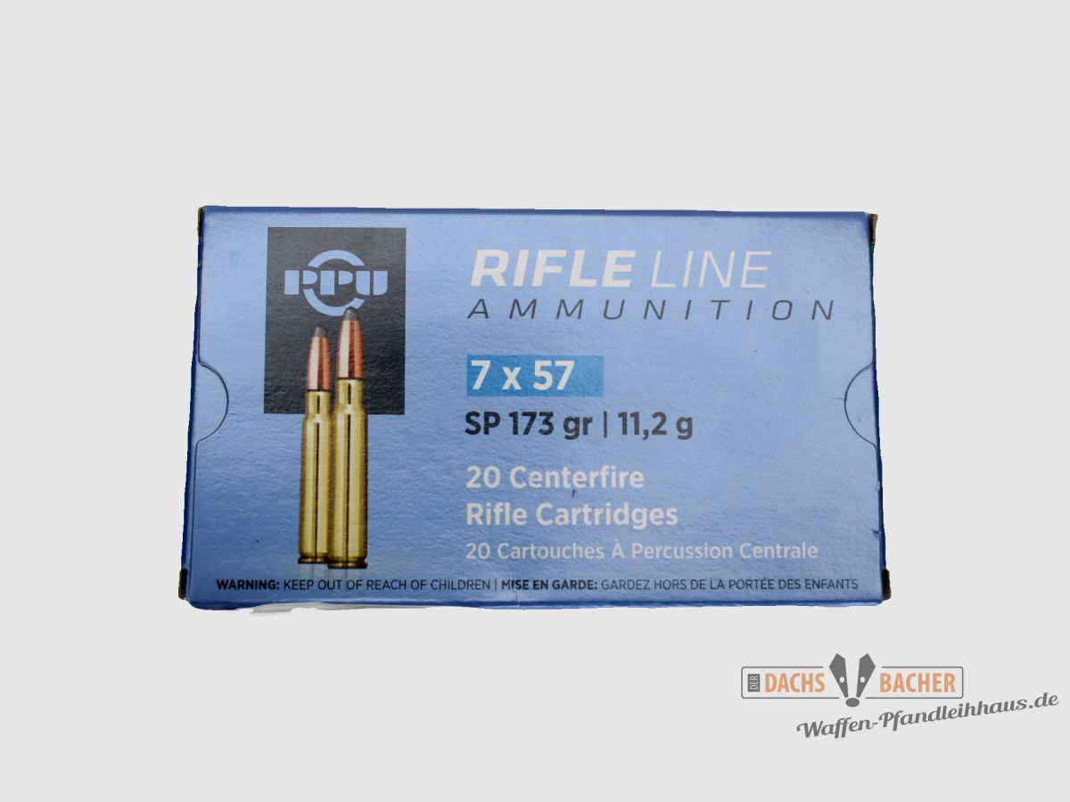 PPU Privi Partizan 7,5x57 11,2g/173gr SP Teilmantel 20 Schuß