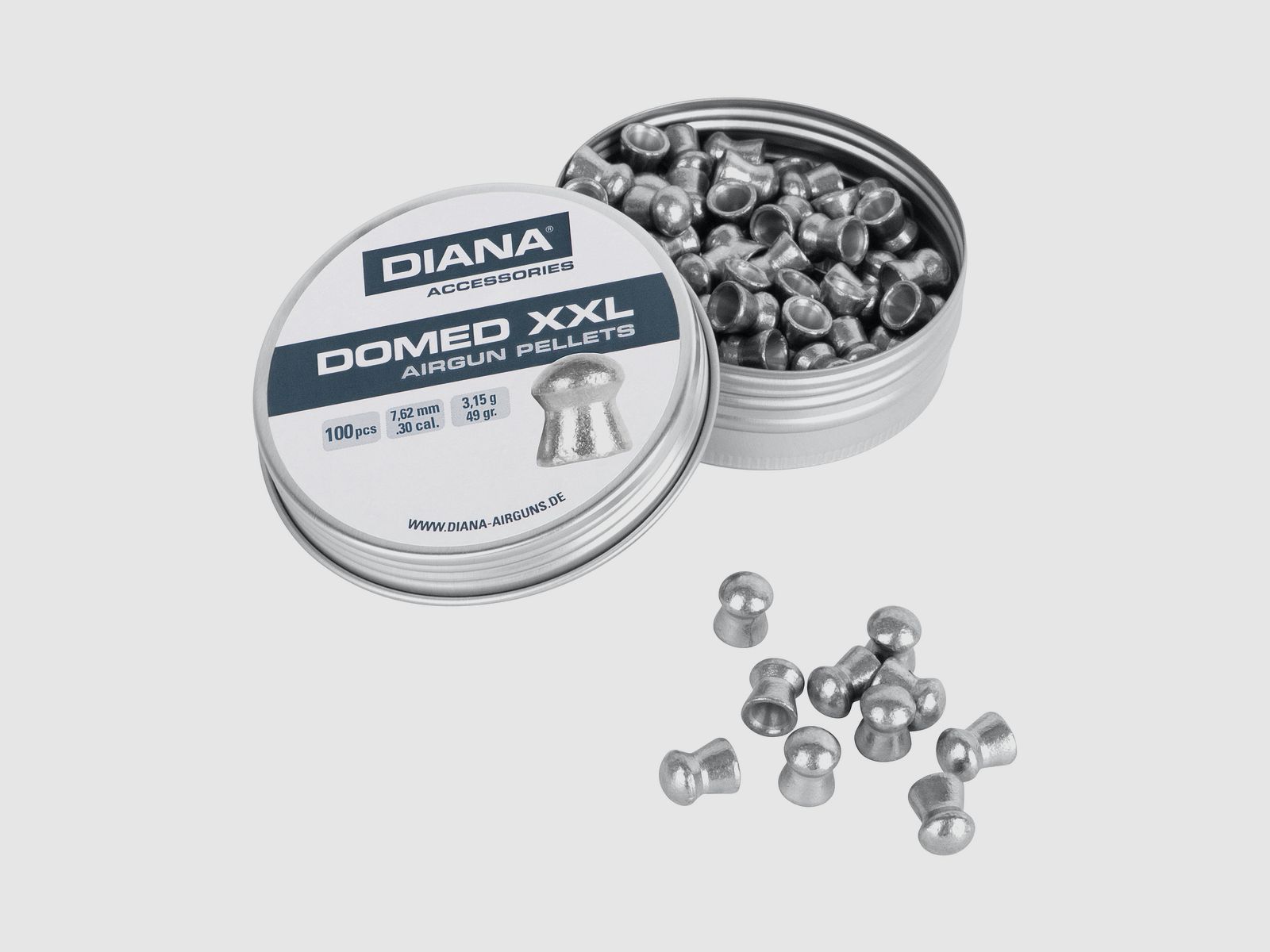 DIANA DOMED XXL testa rotonda di diabolos lisci 7,62mm (.30) 100 pz