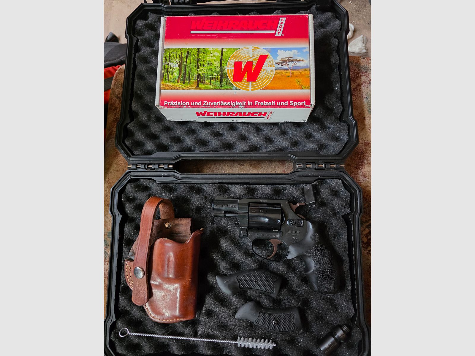 Weihrauch HW 37 mit HOGUE BANTAM Griffschale , ROSS  ECHTLEDER - HOLSTER , 9mmRK  