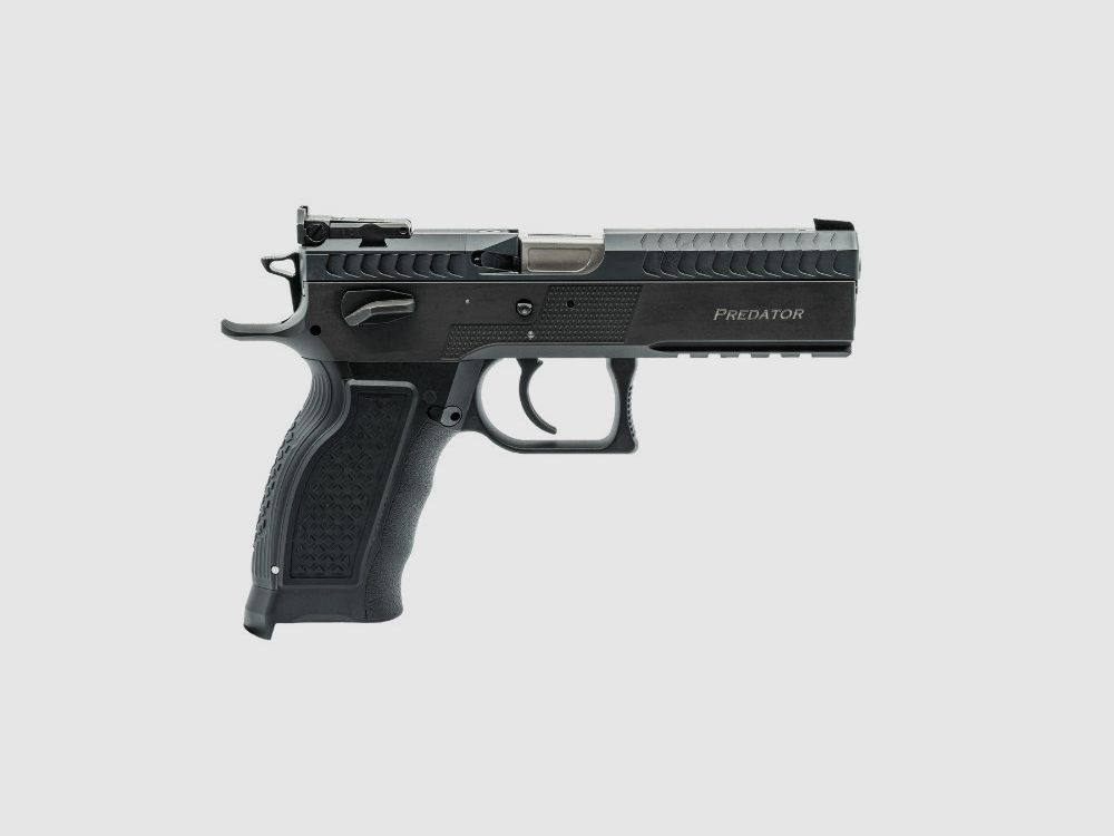 Pistolet Phoenix Predator, LPA Fiber Optic, cal. 9 mm Para 17-cps, poignée aluminium PR, Picatinny, O.R. black, image 1 sur 2