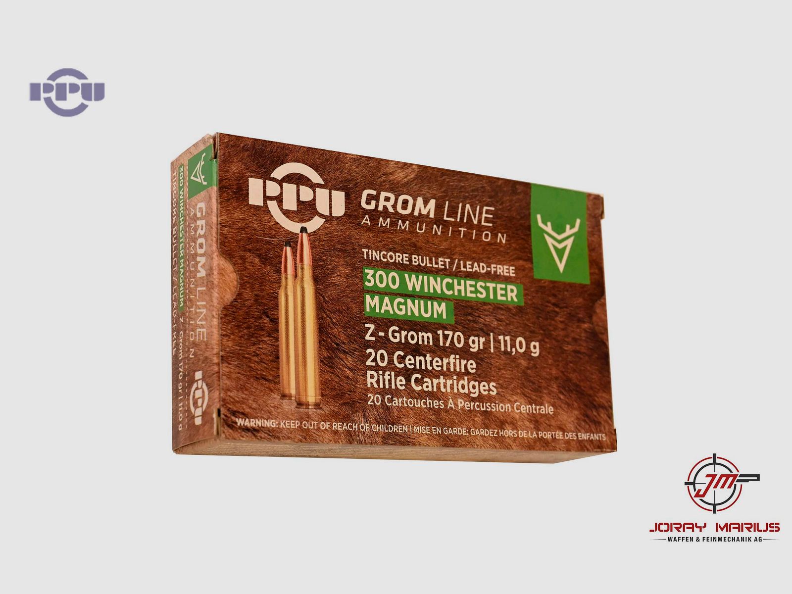 .300 Win Mag PRVI Partizan 11.0g 170gr Z-Grom Bleifrei