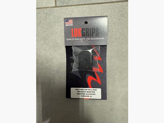 Lok Grips Magazinboden für Walther PDP Full Size Aluminium 18 Schuss +0