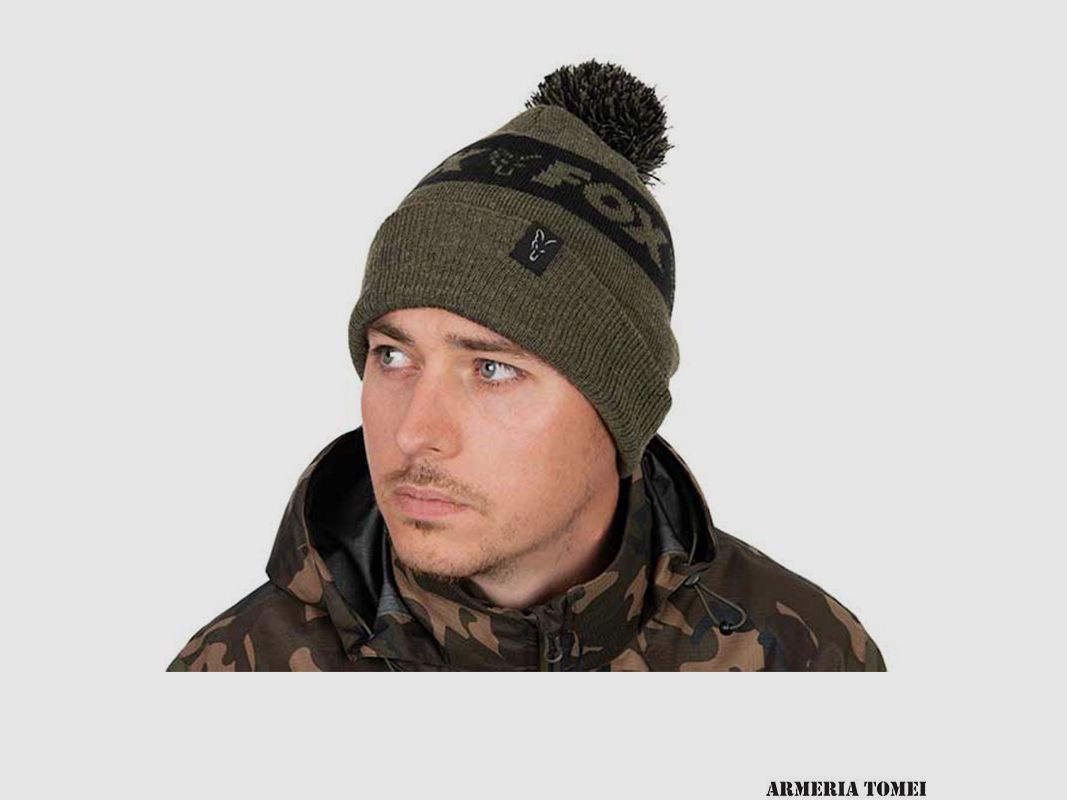HAT – FOX – COLLECTION BOBBLE HAT Green/Black, image 2 of 5