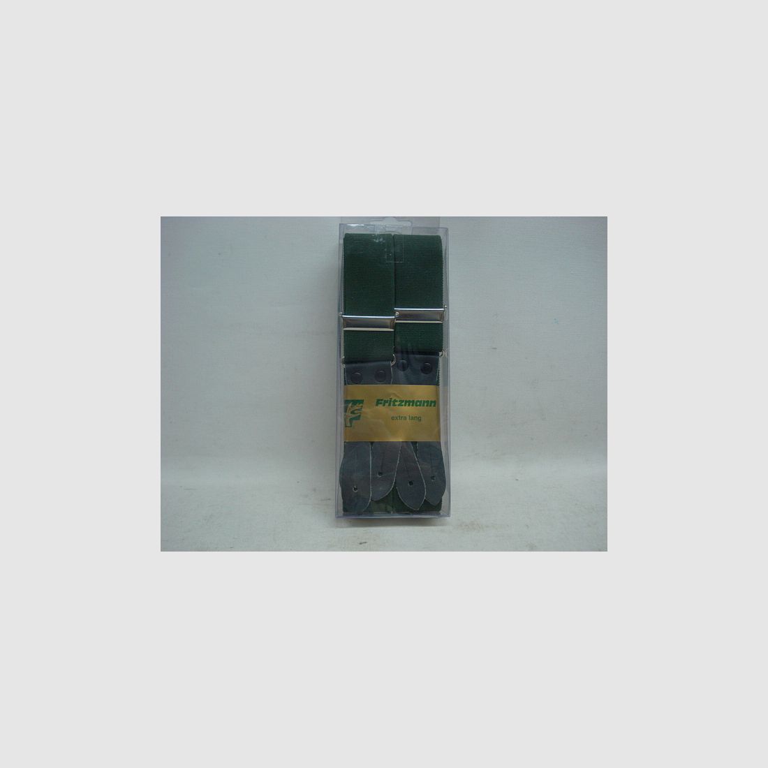 Hosenträger mit Lederschlaufen - uni grün, B=35 mm Länge 120 cm