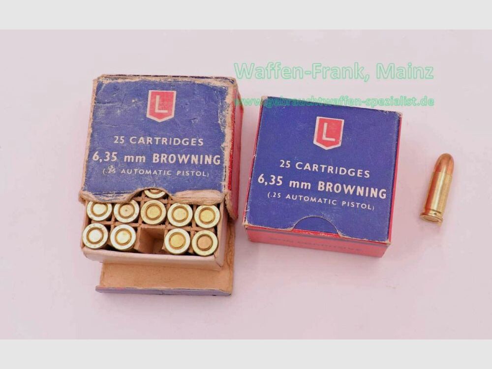 Lapua / Finnland Pistolenmunition 6,35mmBrowning/.25ACP