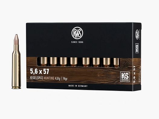 RWS 5,6x57 bala puntiaguda - 4,8g/74gr (a20)