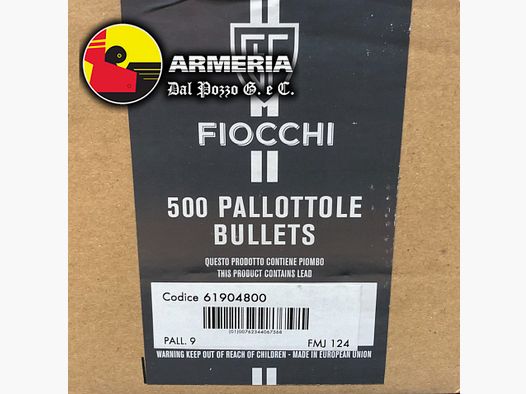 FIOCCHI BULLE 9MM 124 GR FMJ