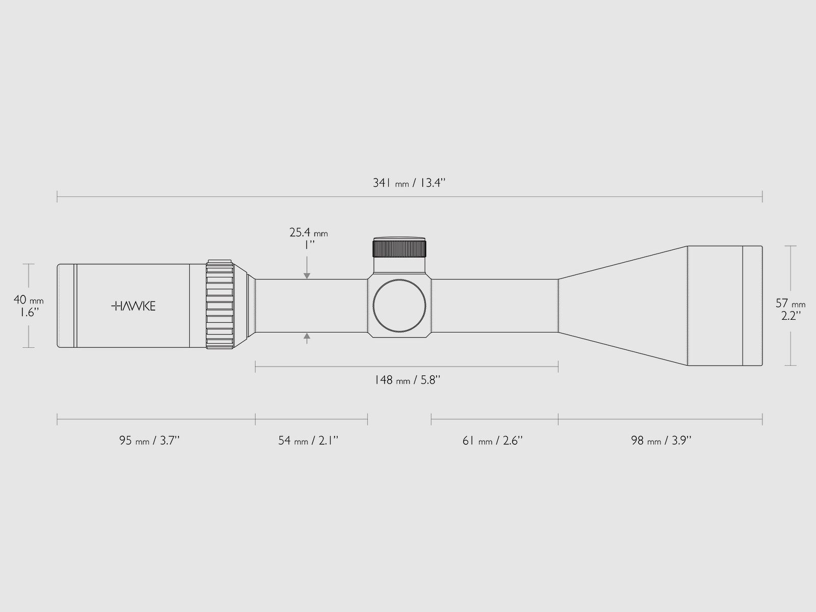 HAWKE 14254 Zielfernrohr VANTAGE 4-12x50 L4A Absehen 4 Leuchtabsehen Wasserdicht