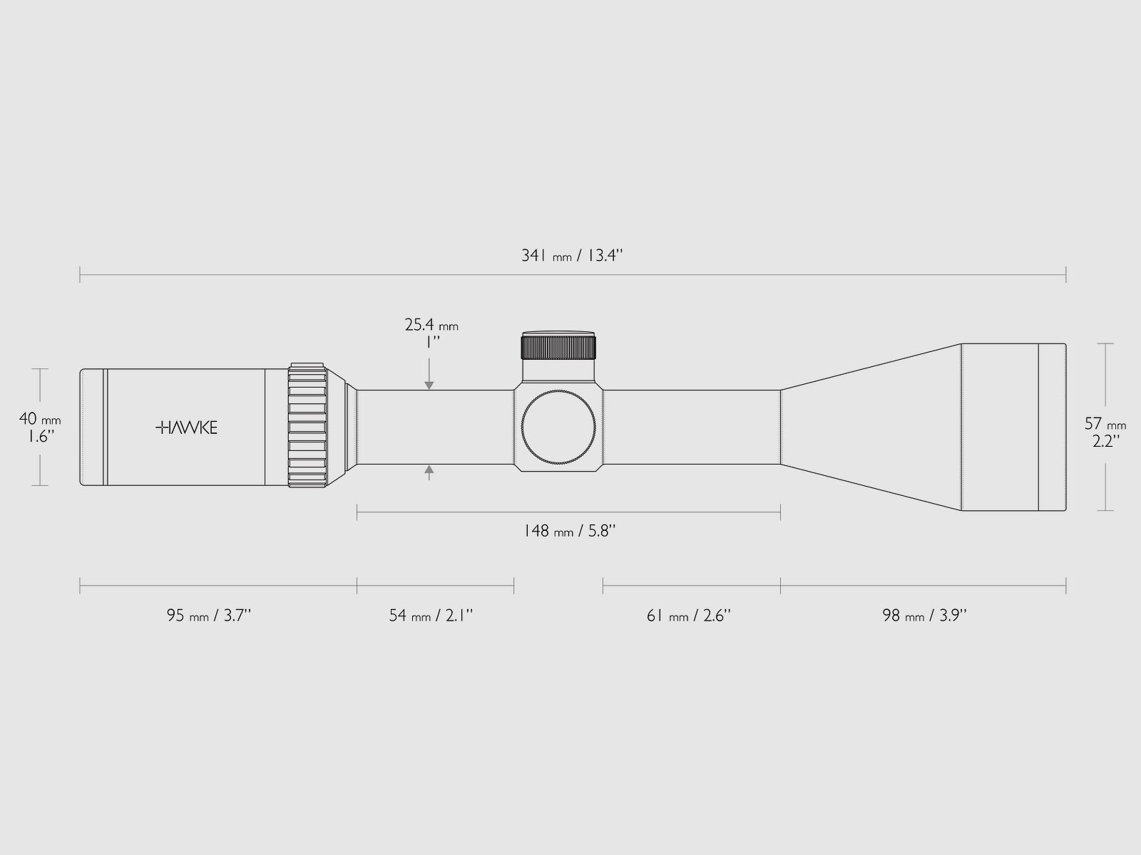 HAWKE 14254 telescopio VANTAGE 4-12x50 L4A reticolo 4 reticolo illuminato impermeabile