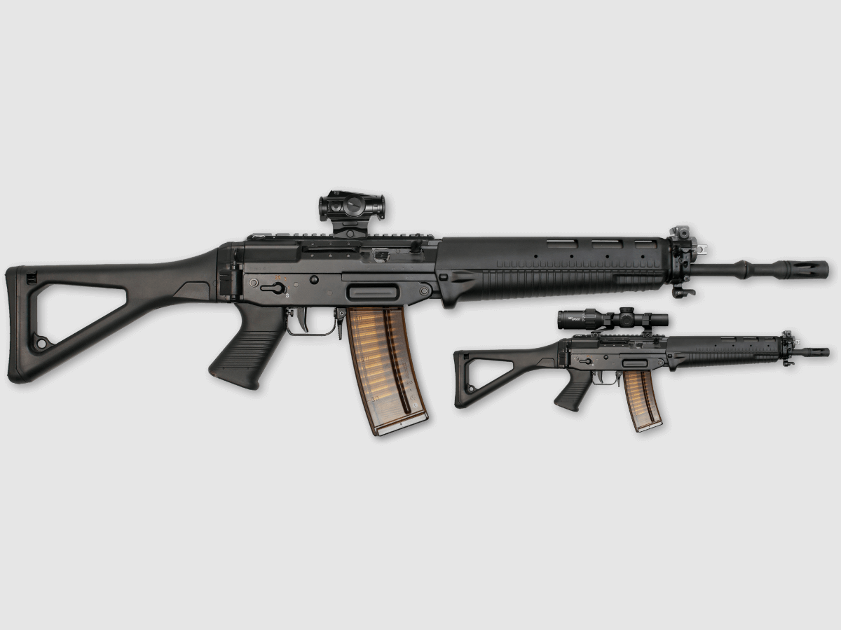 Halbautomat SIG Sauer AG Halbautomat SIG Sauer AG SG551 SWAT 5.56x45 (GP90) 5.56x45 (GP90) schwarz Picatinny 7" SB 363.5mm 10 Patronen