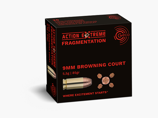 GECO 9mm Browning kurz Action Extr Fragmentation 5,5g