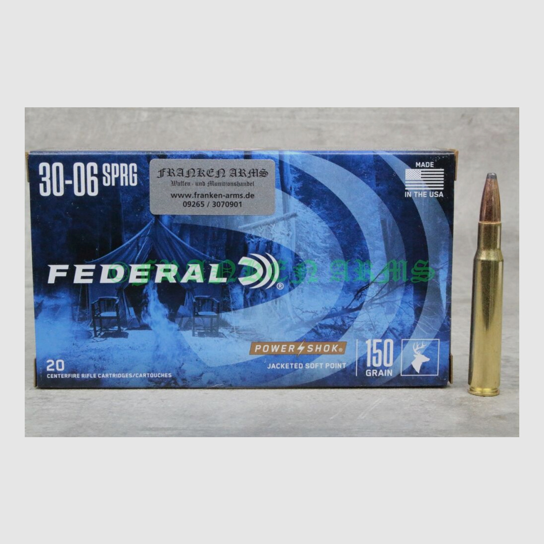 Federal	 Power Shok .30-06 Teilmantel 150gr. 9,7g 20 Stück Staffelpreise