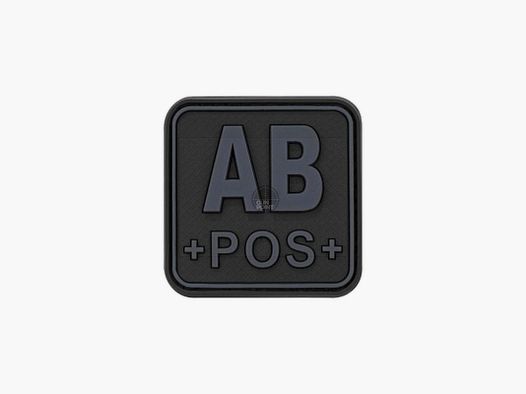 JTG Bloodtype Square Rubber Patch AB Pos-Blackops