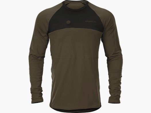 Härkila Heat USB-C L/S T-shirt Mężczyźni Willow Green/Black XXL