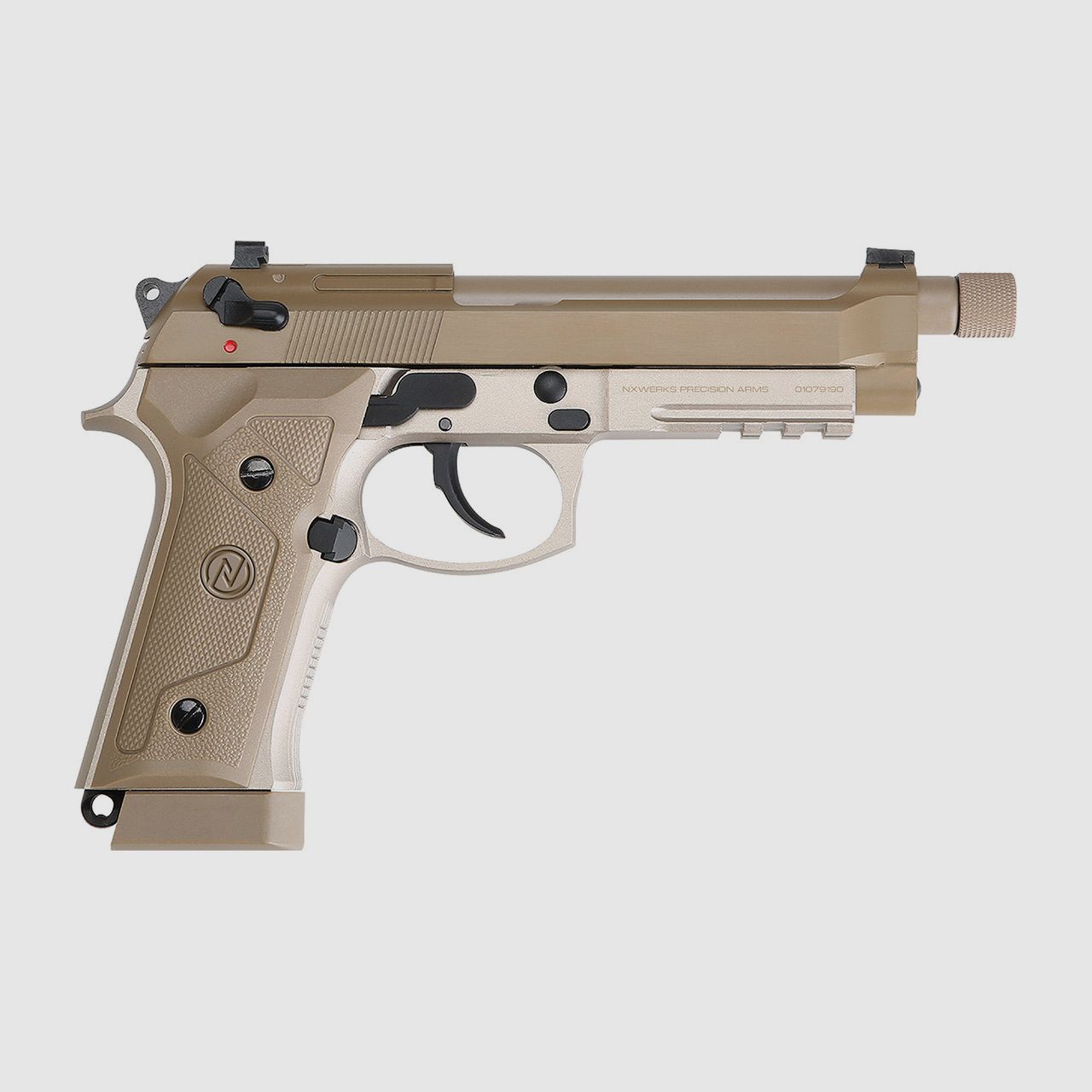 CO2 Pistole NxWerks NX 92 Elite Desert Blowback Vollmetall Kaliber 4,5 mm BB (P18)