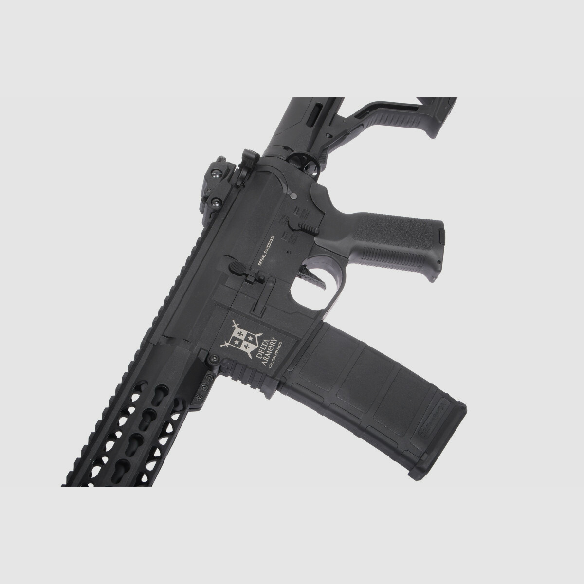 AR15 KeyMod 10 Zoll PREDATOR CHARLIE EAGLE ETU Schwarz S-AEG Softair Gewehr Frei ab 18 Jahren | Delta Armory