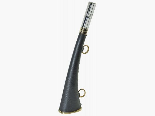 Plat gehoor 22 cm met leren omhulsel messing
