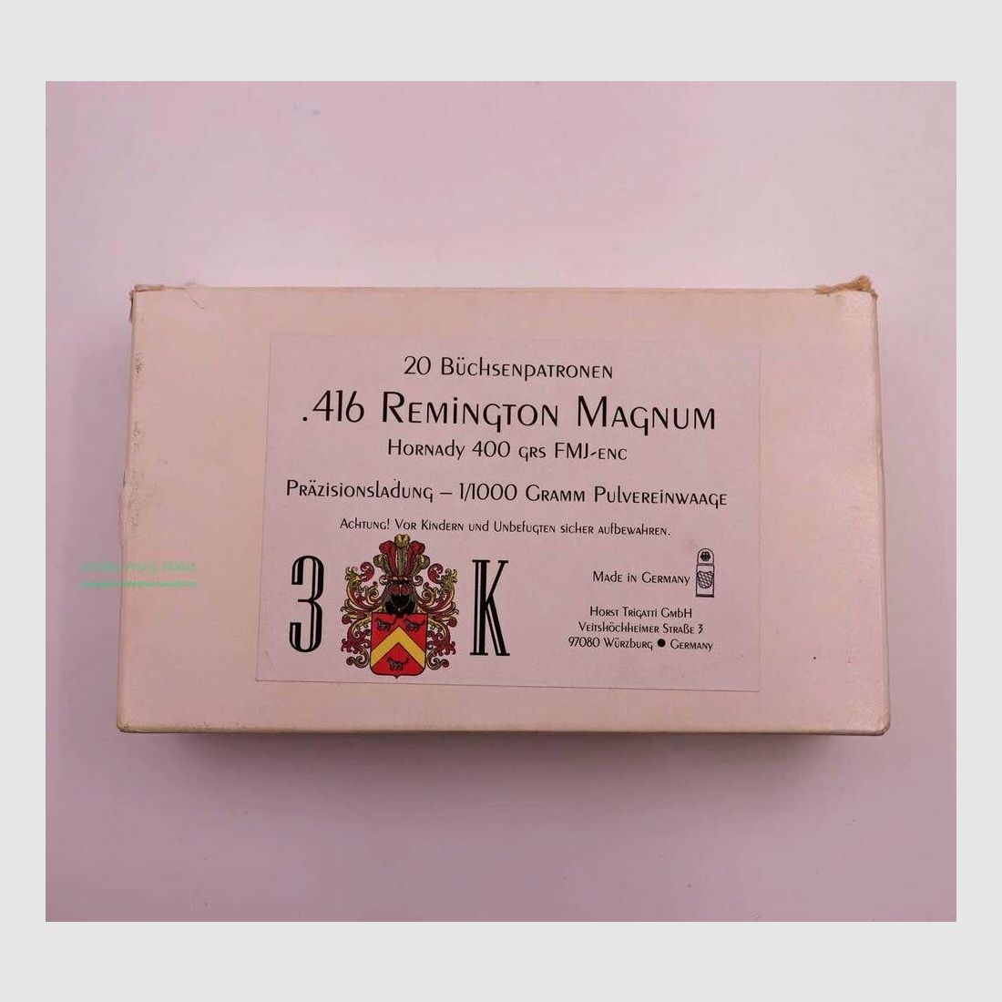 Horst Trigatti, Würzburg rifle cartridges .416 Remington Magnum
