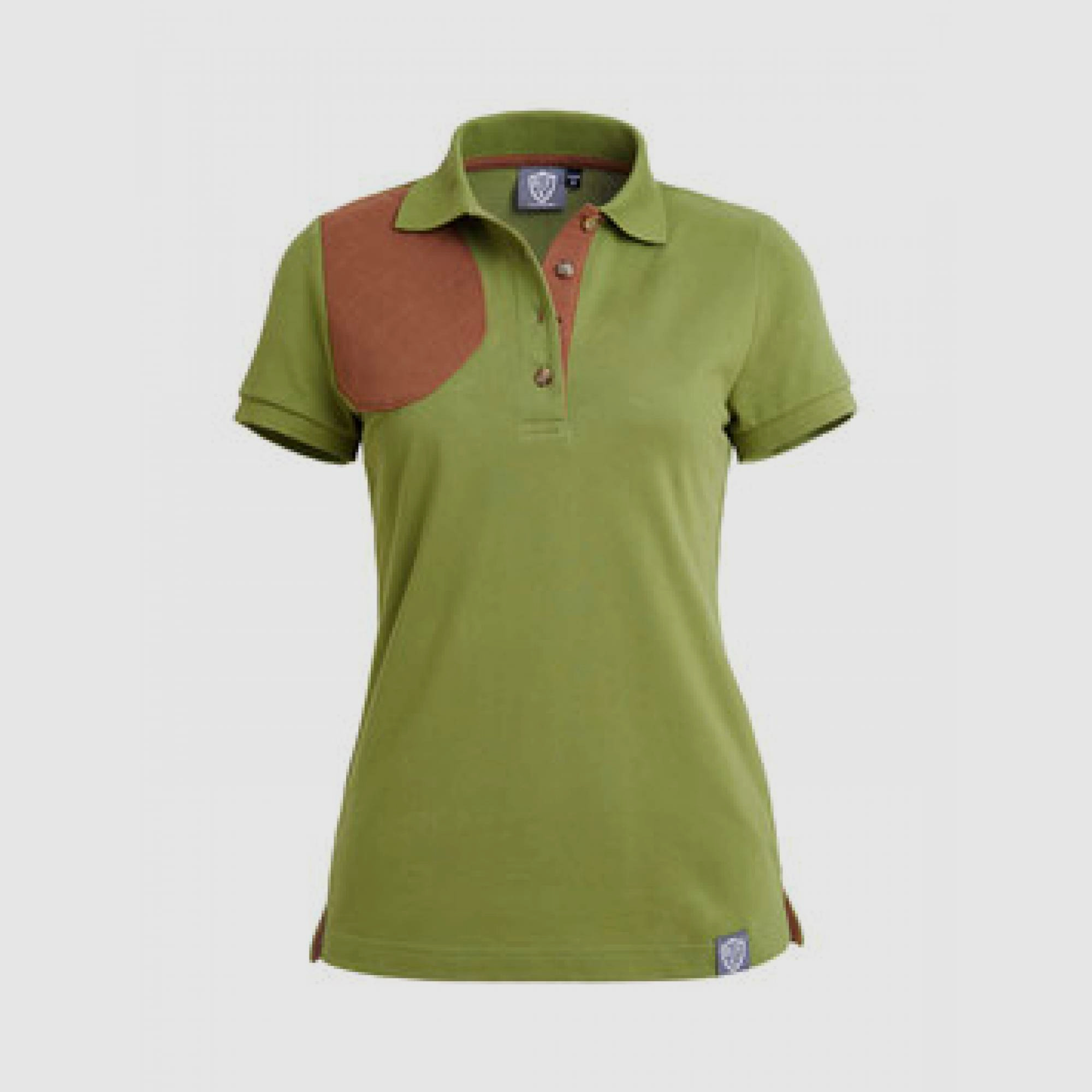 BFL Damen Polohemd, Farbe Grün/Braun, Rechtsanschlag XL