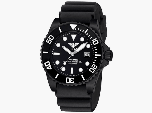 KHS Typhoon Black Steel Tactical Watch