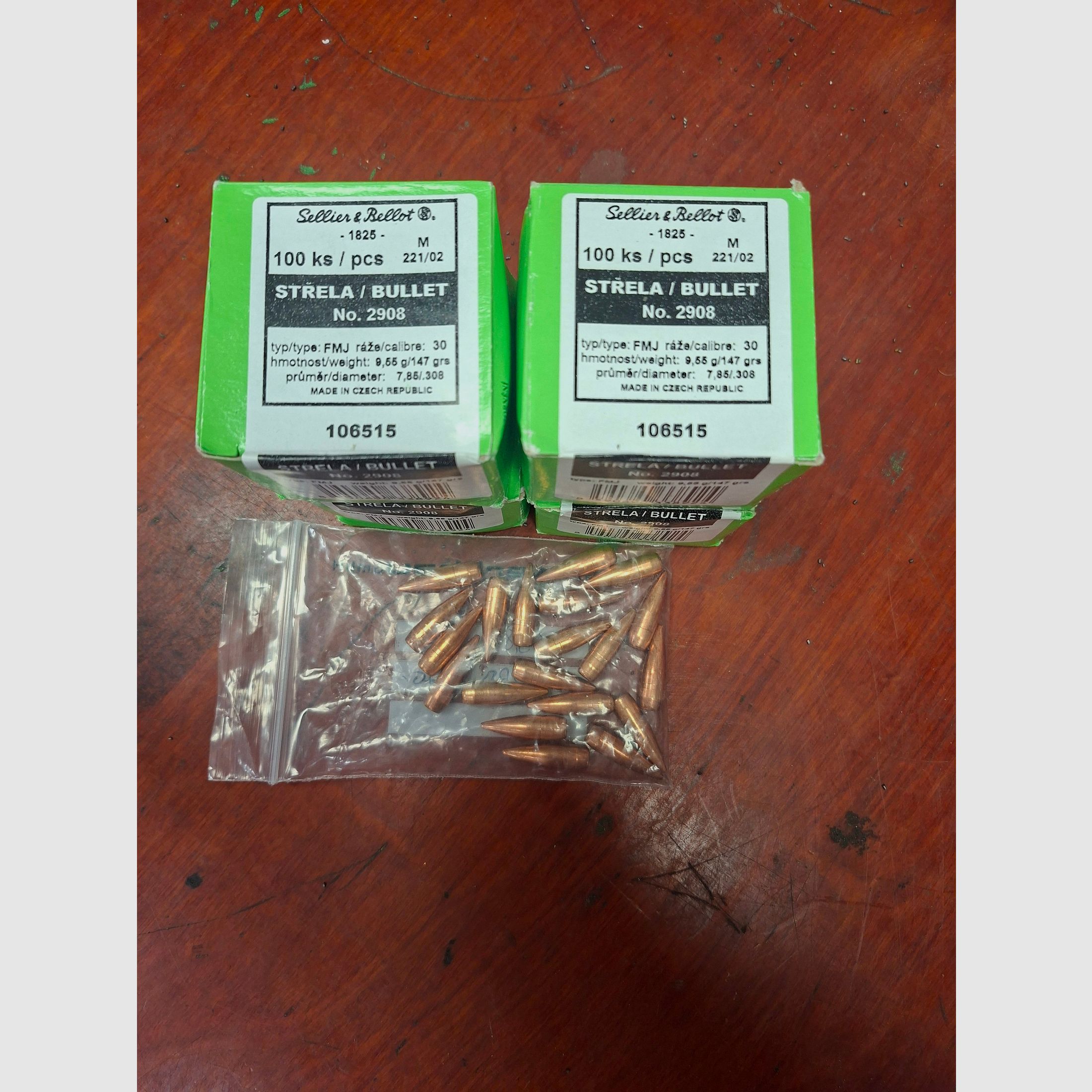 Accesorios para recarga, casquillos, proyectiles