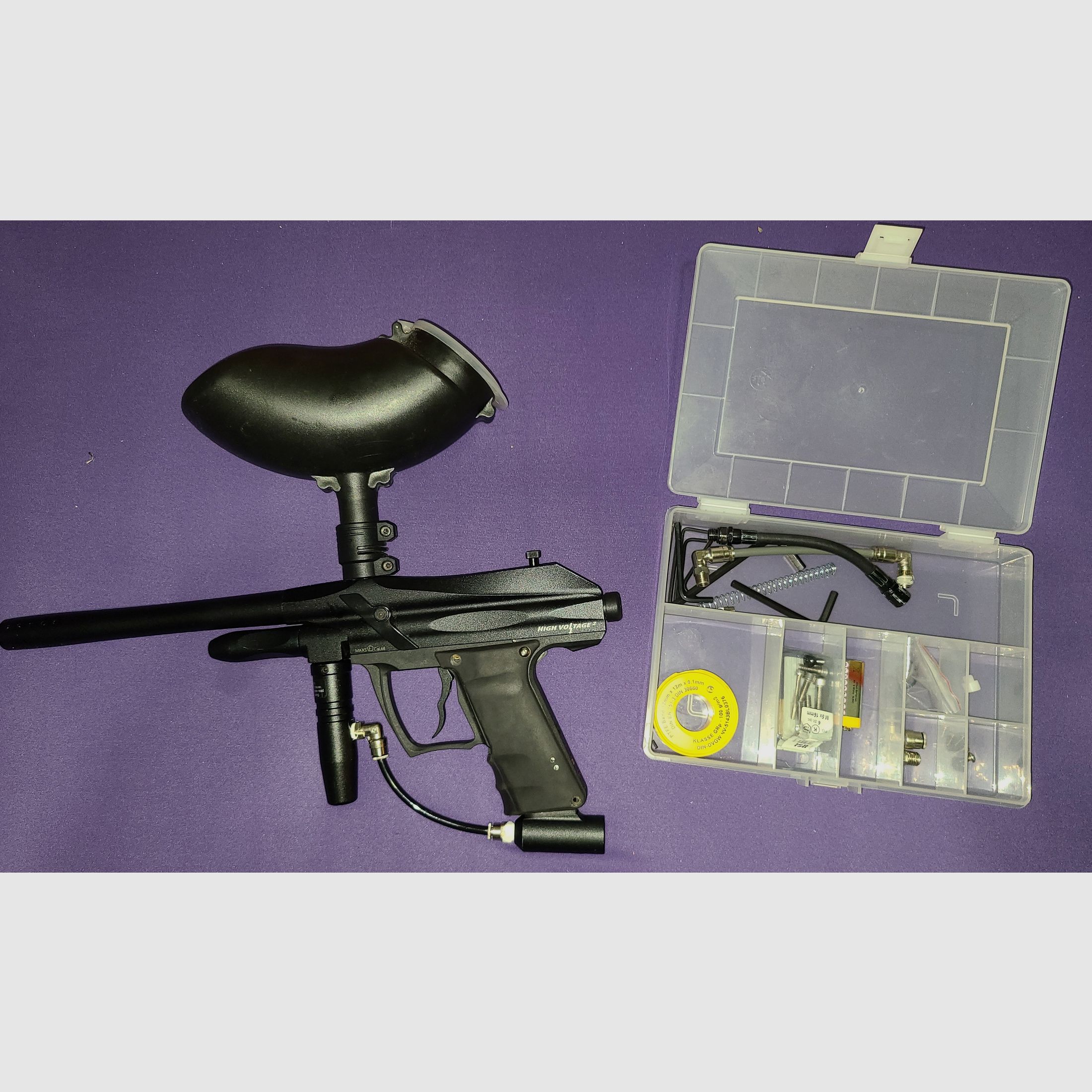 PAINTBALL / E - PNEUMÁTICO / ZEN ALTA TENSIÓN 2 / cal. 68 con ACCESORIOS / ! ¡LEER DESCRIPCIÓN! 