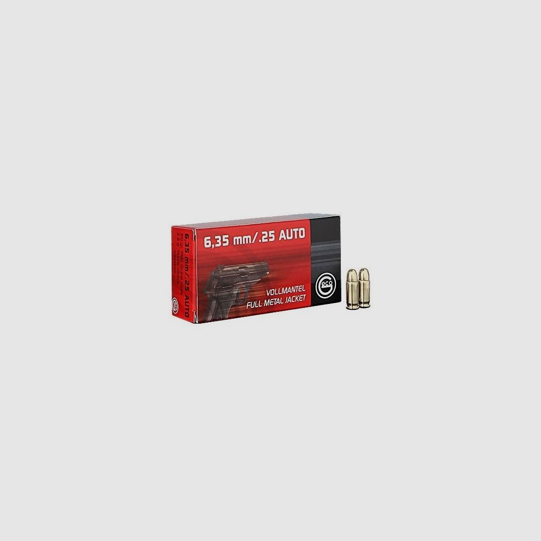 MUNITION GECO KAL. 6,35 - 25ACP 50GRS FMJ PACKUNG MIT 50