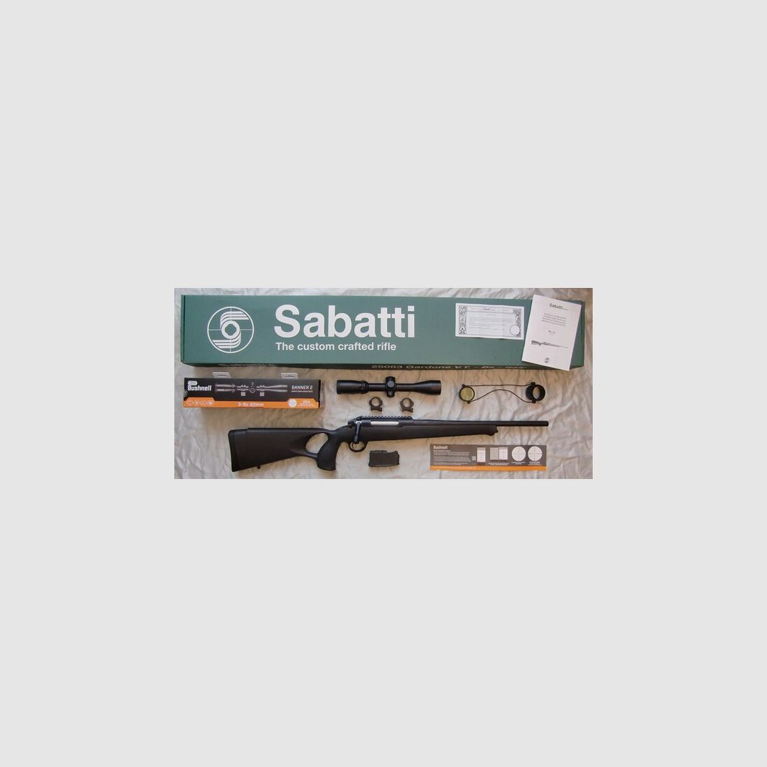 SABATTI, MOD. ROVER G2 HUNTER THUMBHOLE, Kal. .308 Win., INCL. BUSHNELL-ZF UND MONTAGERINGEN, NEU!!!