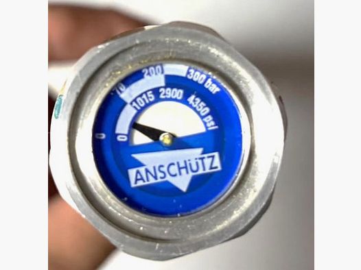 HPA persluchtpatroon Anschütz oud maar dicht tot 300 bar! Massieve VA uitvoering