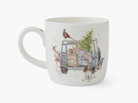 Wrendale Tasse 'Driving Home Christmas' - XMas Tiere