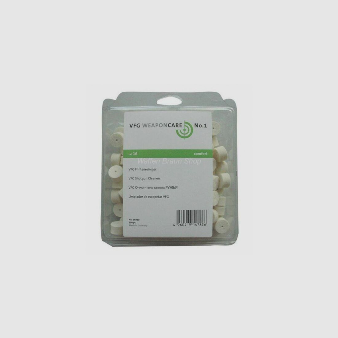 VFG Pulitore per canne "comfort".16. I pulitori per canne sono realizzati in puro feltro di lana merino.