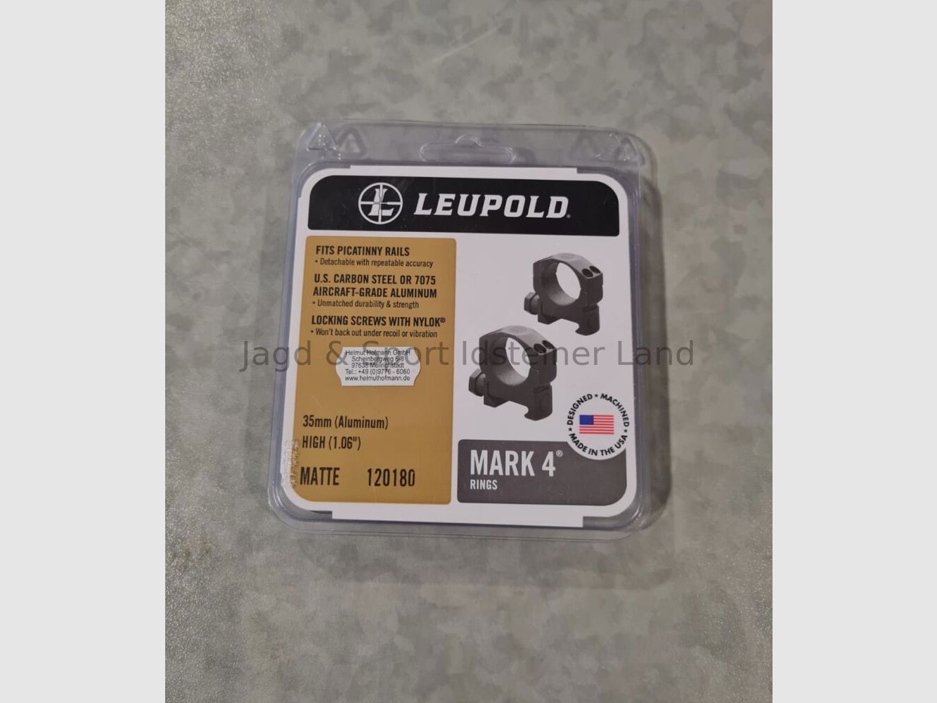 Leupold Mark 4 ringmontage voor Picatinny, 35mm middenbuis, BH: hoog