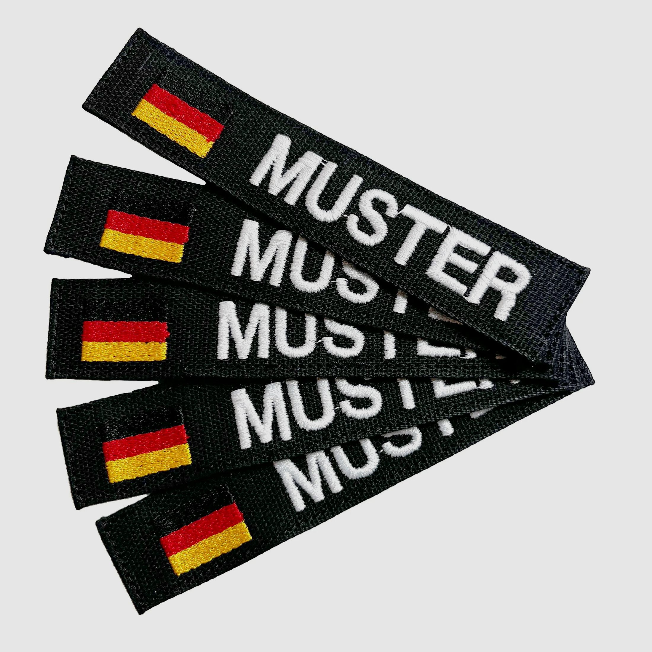 ASMC Namensbänder 5er Set DE schwarz weiß