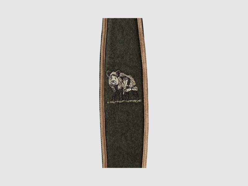 Fritzmann Gewehrriemen aus Loden/Leder mit Gummiunterlage