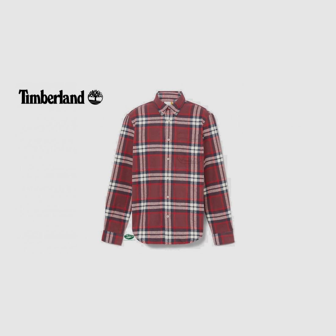 TIMBERLAND Chemise en flanelle à carreaux bordeaux/bleu
