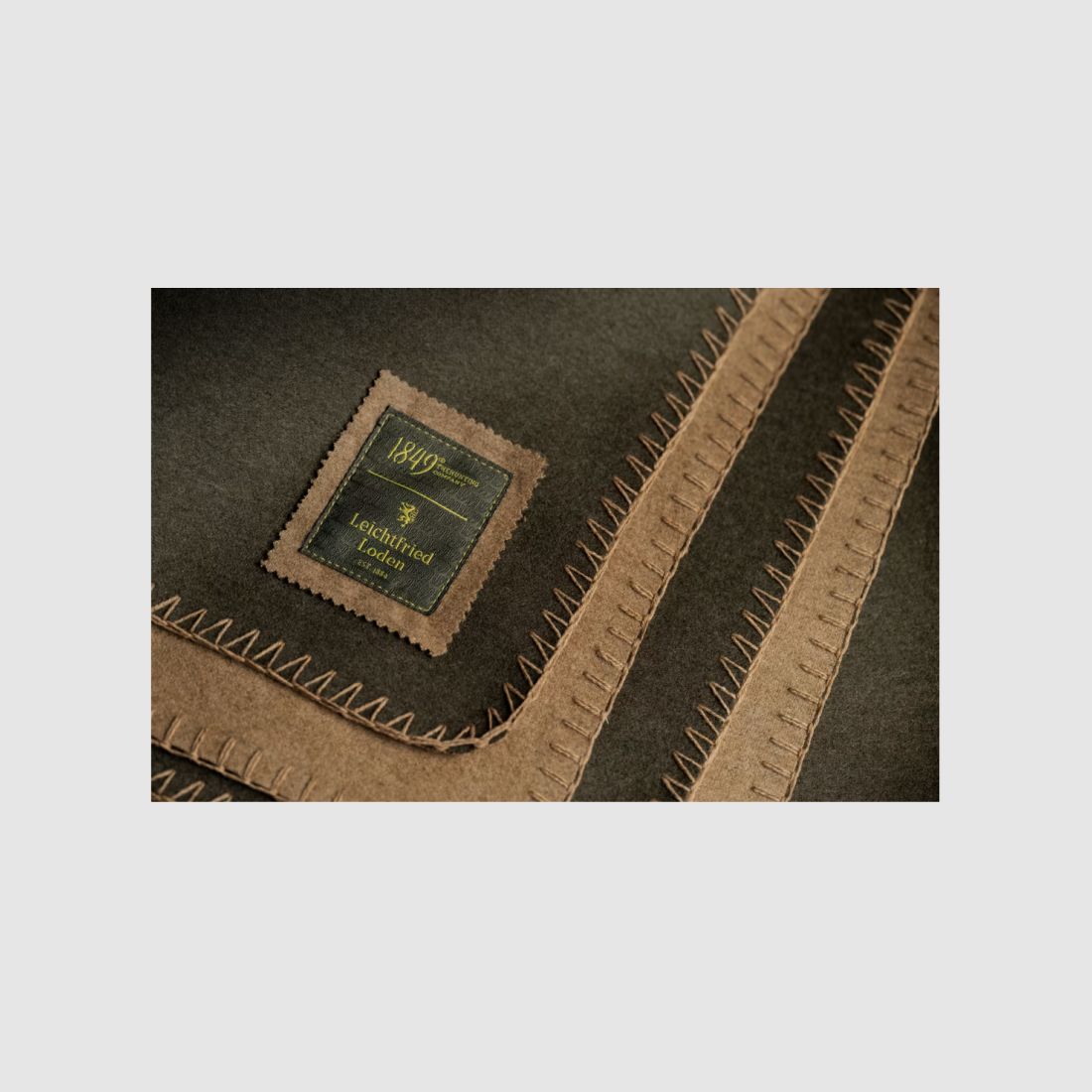 Couverture en Laine Merino Vert/Caramel, image 3 sur 5
