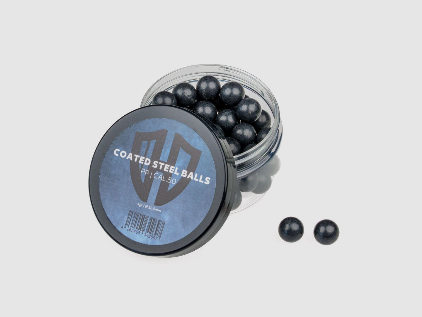 50x COATED STEEL BALLS | PP | 4gr. | Stahlkern mit Kunststoffmantel | 12,5mm | HDR50 | HDP50 | ALFA 1.50 | AEA Challenger | kompatibel mit Vesta PDW | Cal.50