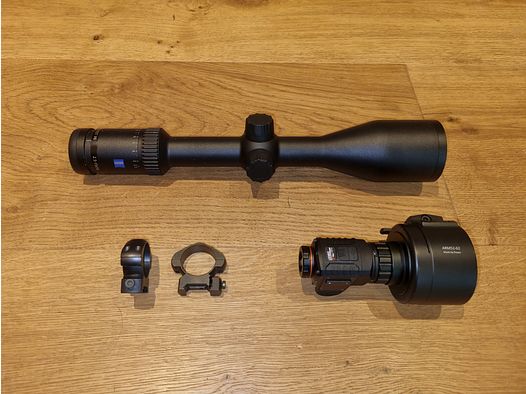 Zeiss V6 Conquest 2 5 - 15 x 56 mit Vorsatzgerät Infiray CTP13, Rusan Adapter 62mm