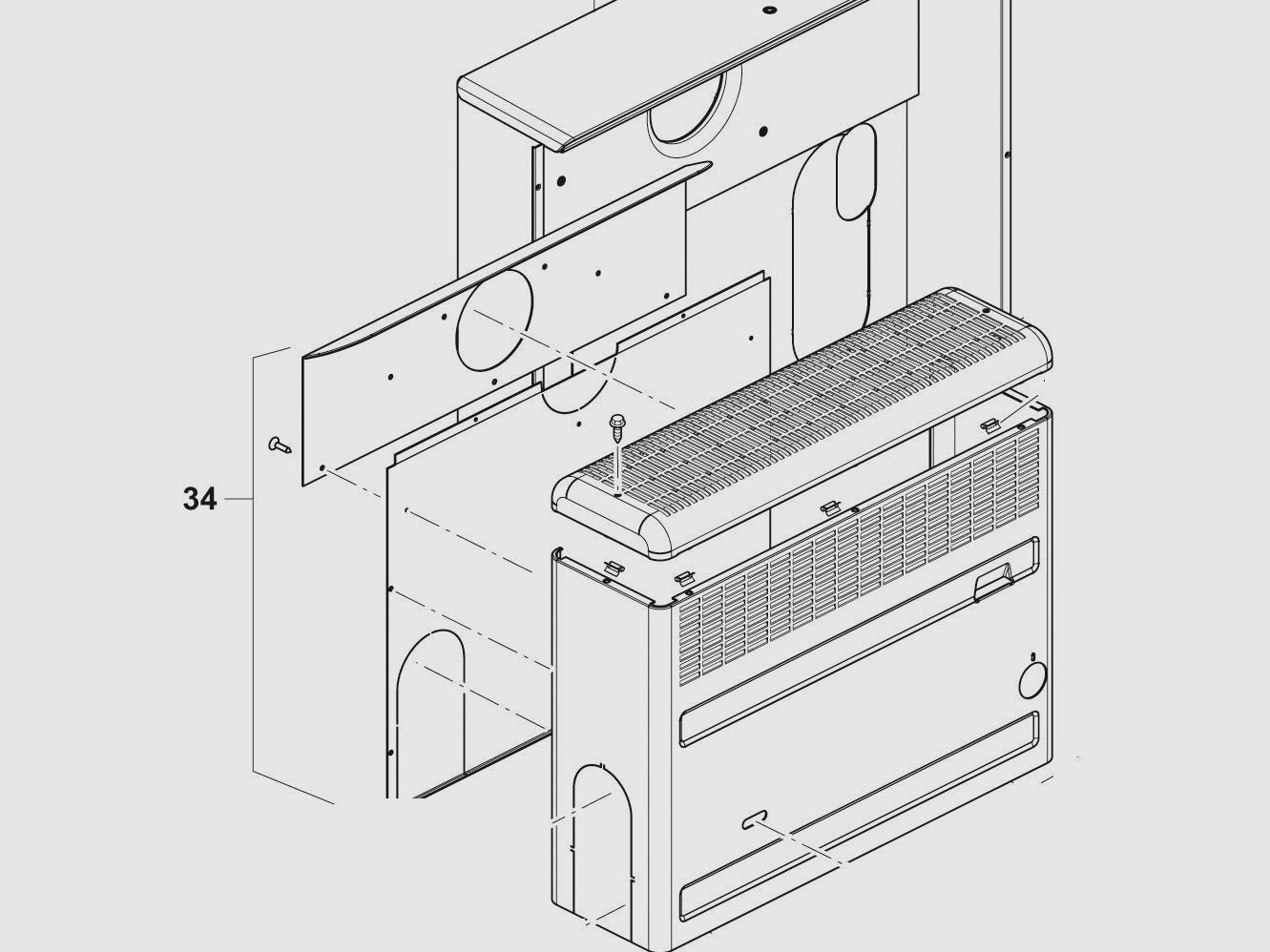 Parete posteriore RWS con piastra di conduzione del calore S 2200, destra, immagine 2 di 3