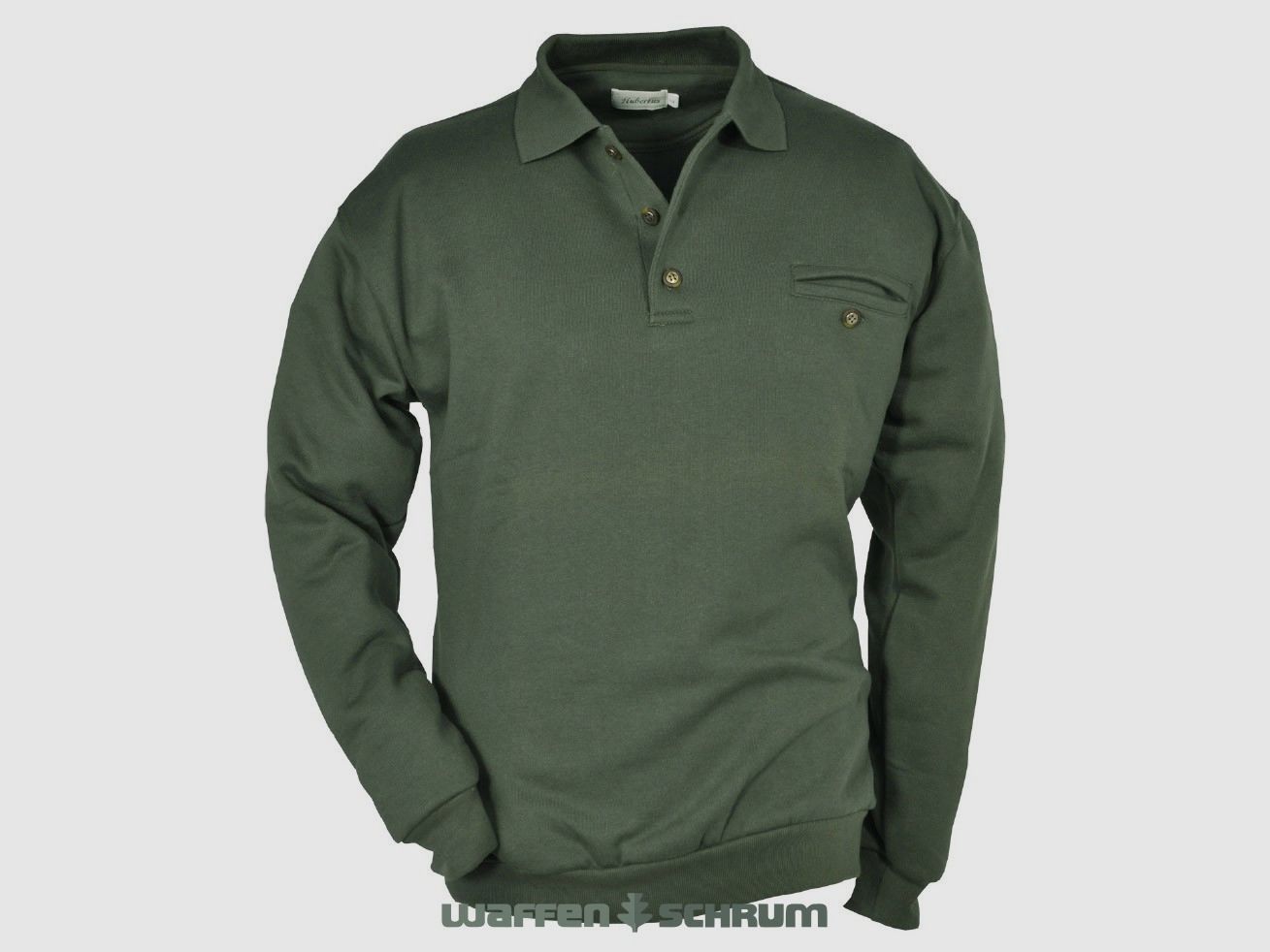 Hubertus Polo-Sweater  Oliv