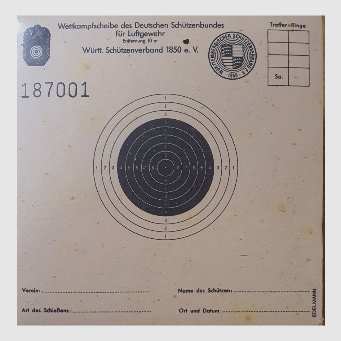 Krüger Zielscheibe für Luftgewehr 10m, 250 Stk