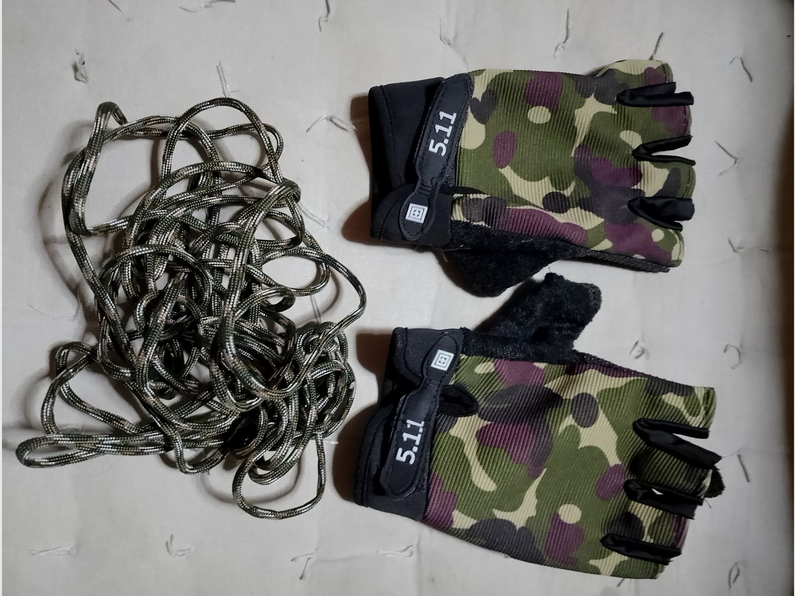 4mm Paracord 7 hilos cuerda 5m de largo + guantes sin dedos patrón de camuflaje camuflaje Airsoft Softair francotirador pesca Paintball