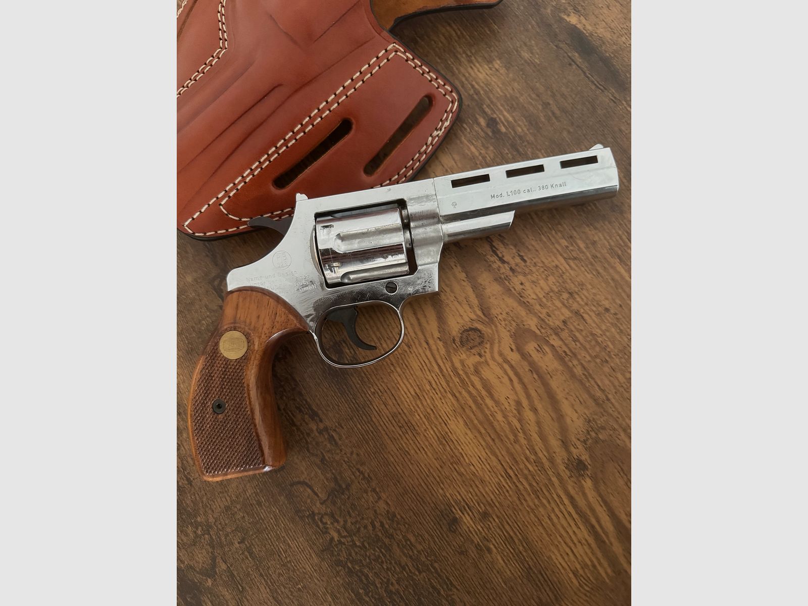 Mauser L100 9mm Chrom Rarytas! Z skórzanym dopasowanym kaburą