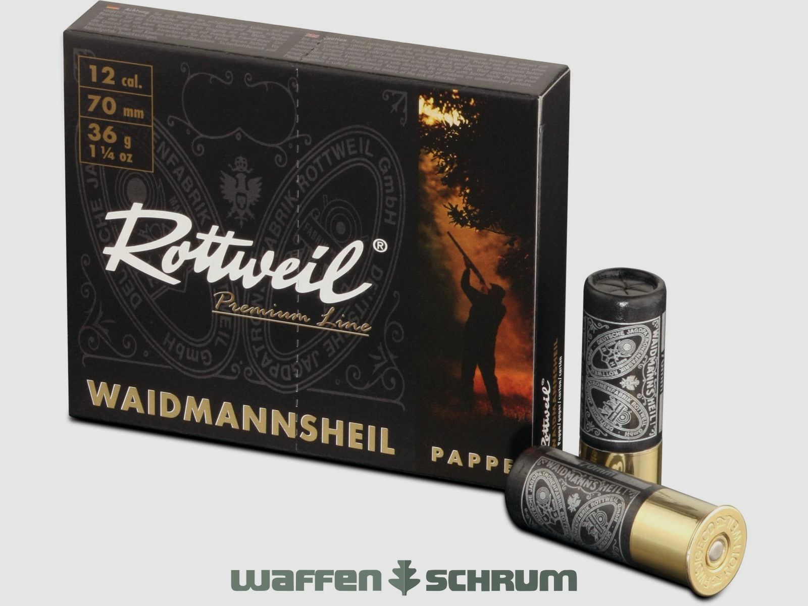 Rottweil 12/70 Waidmannsheil Pappe  3,0mm - 36g