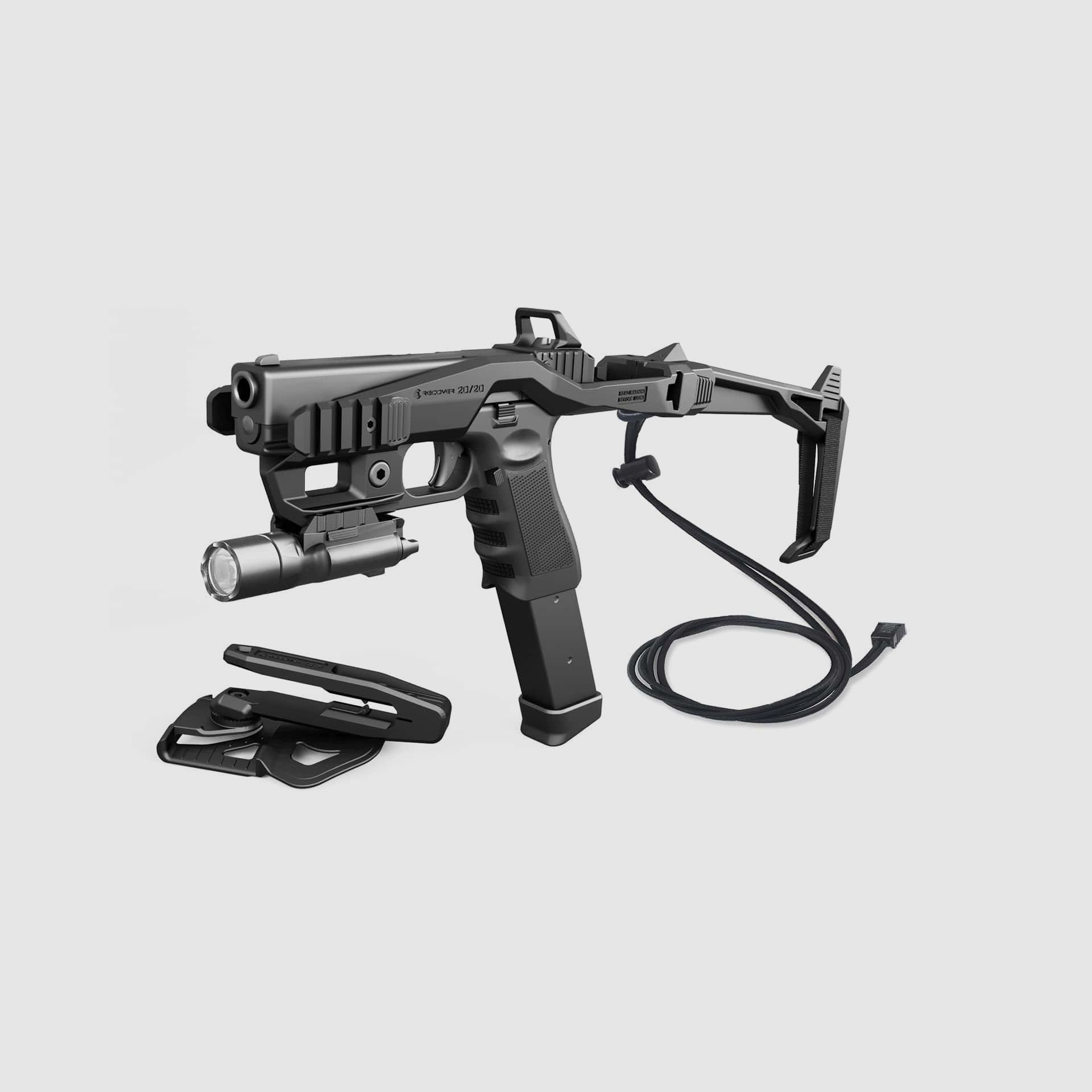 RECOVER Chassis pour toutes les pistolets Glock avec chargeur double en noir, image 1 sur 2
