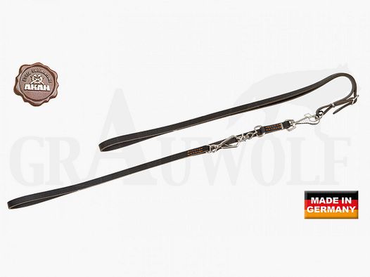 AKAH Spezial-Umhängeleine Hundeleine Sattelleder braun