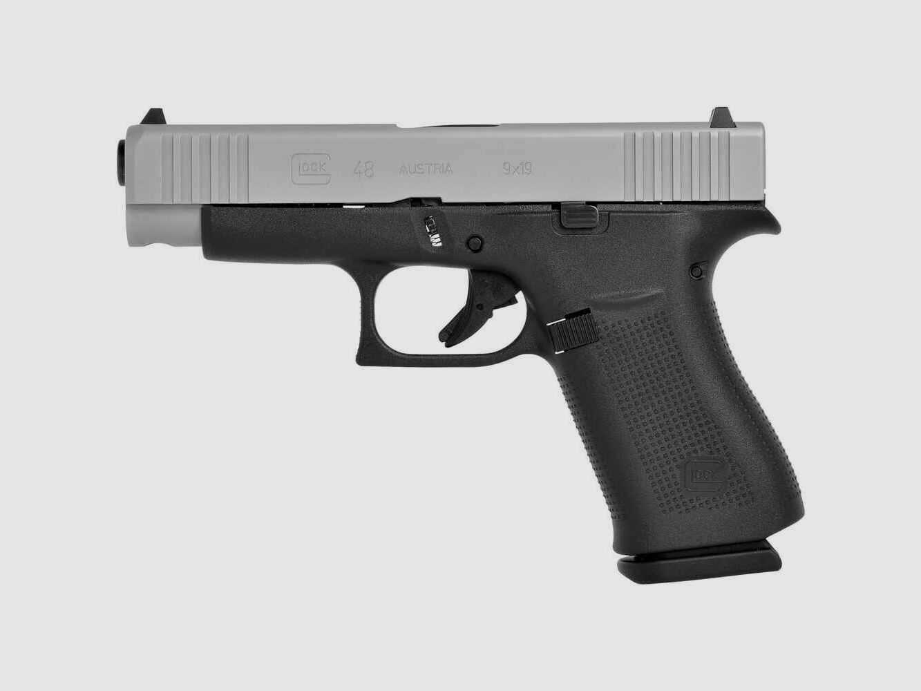 Glock	 Glock 48 silver slimeline 9mm Luger