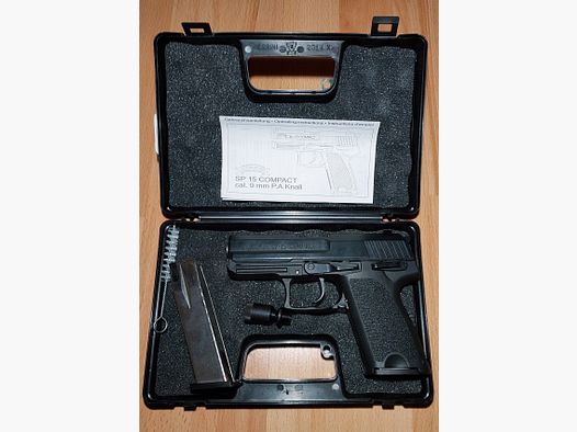 ME IWG SP 15 Compact blank firing pistol blued 9mm P.A.K. (876) with 2 magazines