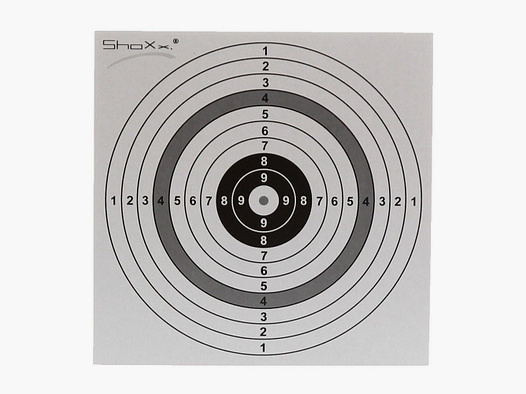 10 shoot-club Zielscheiben 10er Ring 14 x 14cm für Luftgewehr