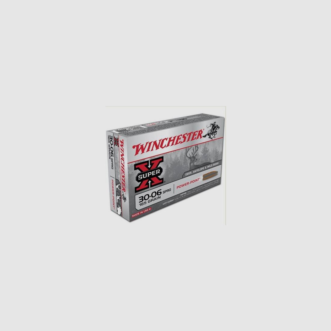 Winchester patroon voor geweer kal. 30-06 SPRG kogel Super X Power Point, afbeelding 1 van 2